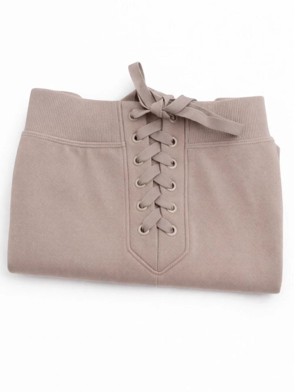 Victoria's Secret Taupe Lace-Up High-Waist Shorts - Picture 3 of 5